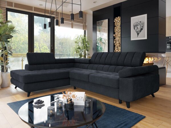 Rohová sedačka Elsie, Potah: Spirit Black, Strana rohové sedačky: levá 5903211544682