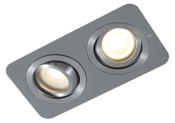 Sada 6 kulatých zapuštěných bodových svítidel Gunmetal GU10 50mm nastavitelná IP44 2-světla - Alberto