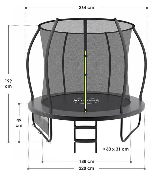 Juskys Trampolína Ø228 cm SkyBounce