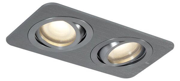 Kulaté zapuštěné bodové svítidlo Gunmetal GU10 50mm otočné a naklápěcí IP44 2-světla - Alberto