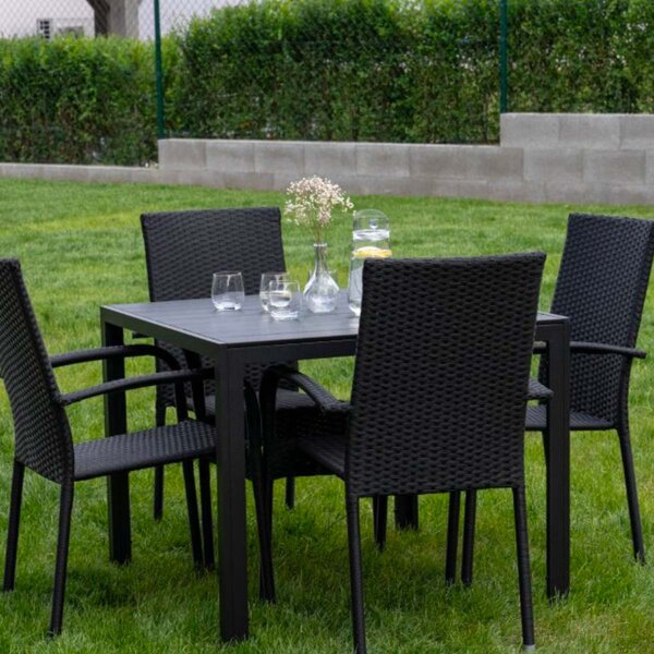 Vikio Zahradní ratanový set 90x90 pro 4 osoby DT280 antracit