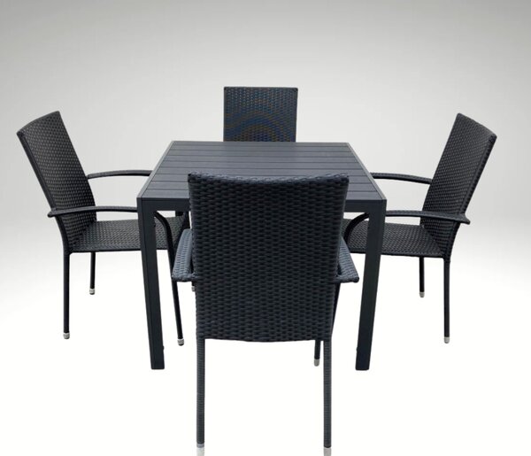 Vikio Zahradní ratanový set 90x90 pro 4 osoby DT280 antracit