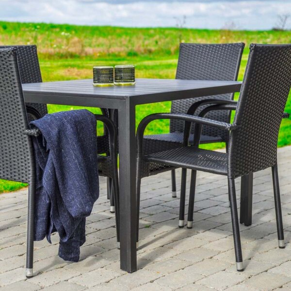 Vikio Zahradní ratanový set 90x90 pro 4 osoby DT280 antracit