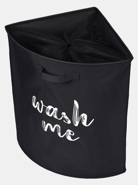 Sinsay - Koš na prádlo s nápisem WASH TIME - černá