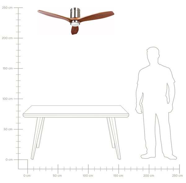 Stropní ventilátor se světlem PIAYE s dálkovým ovládáním LED Hnědá
