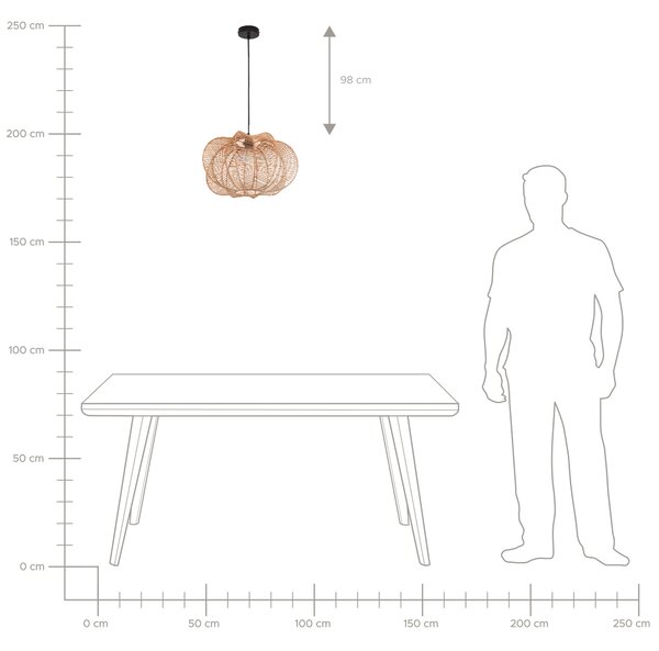 Závěsná lampa KIBI Ratan Přírodní