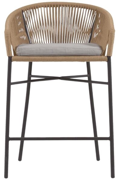 Béžová pletená barová židle Kave Home Yanet 65 cm
