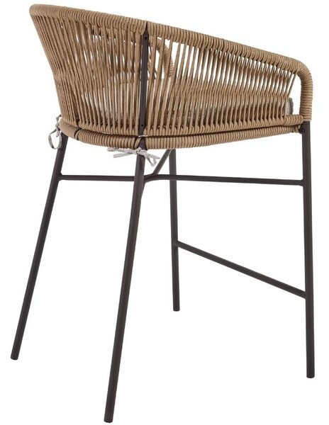 Béžová pletená barová židle Kave Home Yanet 65 cm