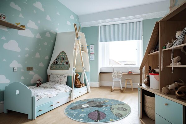 Dětský koberec Lima E183A modrý / zelený
