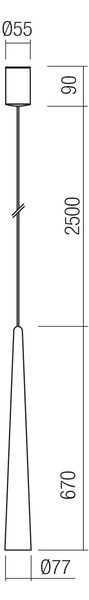 Redo Závěsné LED svítidlo BOTERA, 10W, ø 77 mm, CRI90 Barva: Černá, Barva světla: 3000K