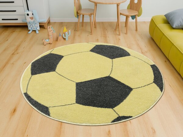 Koberec Lima G758A Football, žlutý / grafitový kruh