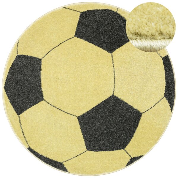 Koberec Lima G758A Football, žlutý / grafitový kruh