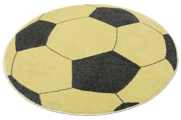 Koberec Lima G758A Football, žlutý / grafitový kruh