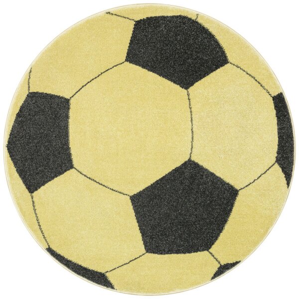 Koberec Lima G758A Football, žlutý / grafitový kruh