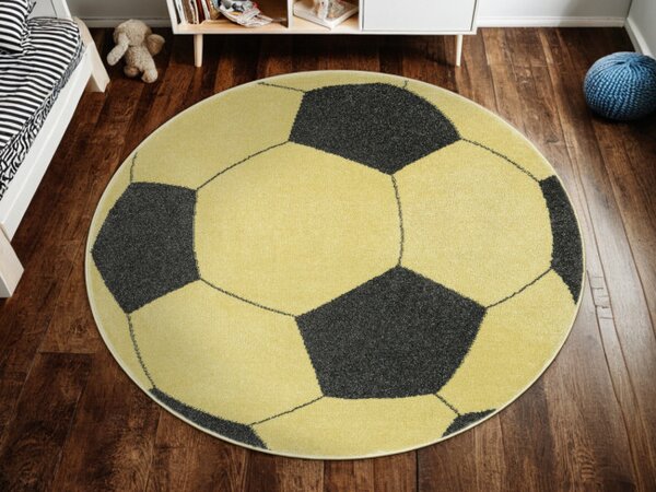 Koberec Lima G758A Football, žlutý / grafitový kruh