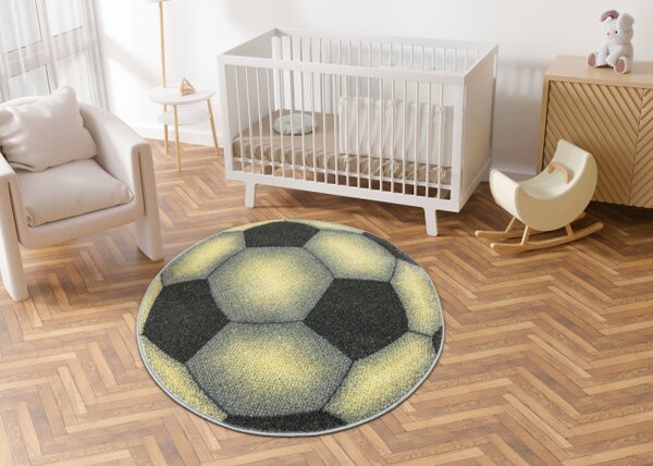 Koberec Lima G758A Football, grafitový / žlutý kruh