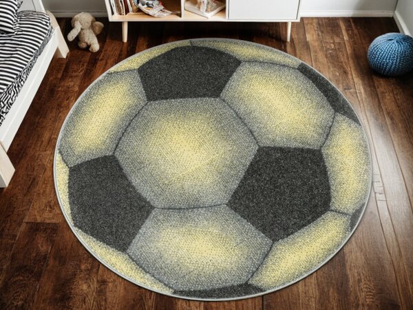 Koberec Lima G758A Football, grafitový / žlutý kruh