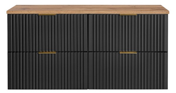 Sestava 2 koupelnových skříněk ADEL BLACK 120cm s deskou