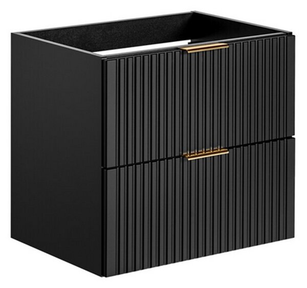 Sestava 2 koupelnových skříněk ADEL BLACK 120cm s deskou a umyvadly