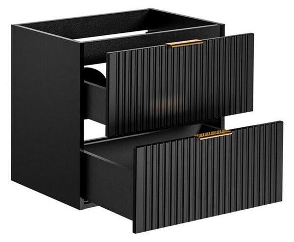Sestava 2 koupelnových skříněk ADEL BLACK 120cm s deskou a umyvadly