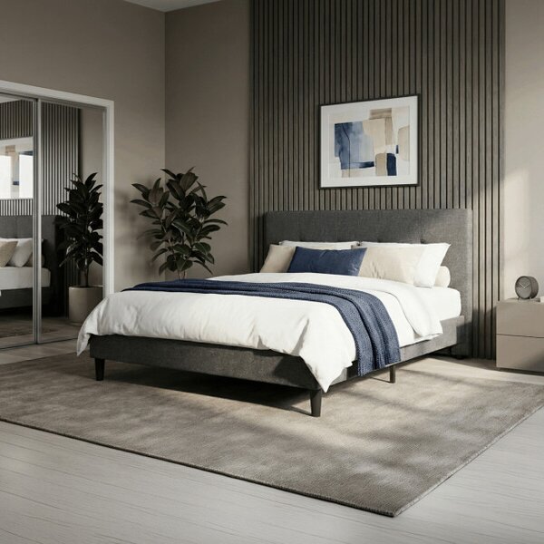 Manželská postel šedá 160x200 cm BED-M160 GREY2