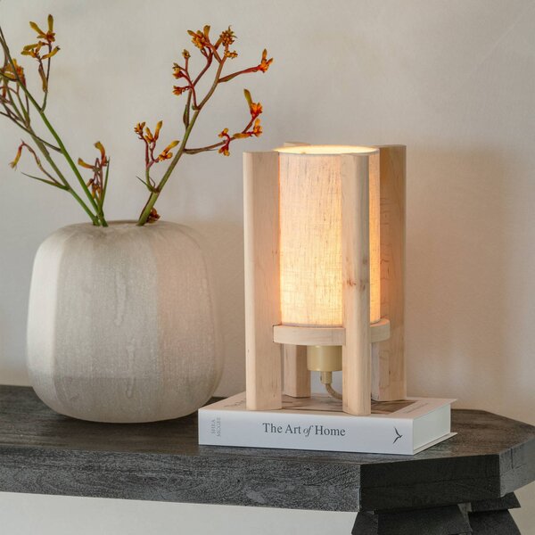Good & Mojo GOOD MOJO stolní lampa Corsica, přírodní, 30 cm, olšové dřevo, Světlé dřevo, Ložnice, Dřevo, Skandinávský