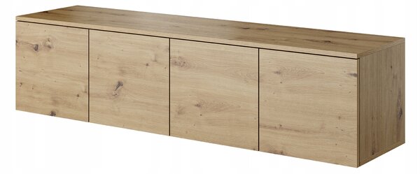 Závěsná TV skříňka pod televizor RTV 150x38x37 cm, dekor dub artisan, otevírání dotykem