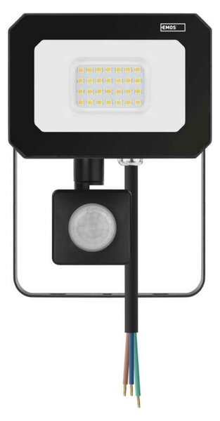 EMOS LED reflektor SIMPO s pohybovým čidlem, 20 W, černý, neutrální bílá ZS2323