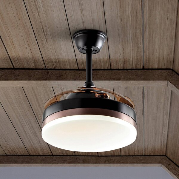 Schuller Valencia LED stropní ventilátor Vento černý/bronzový/kouřový Ø 90 cm tichý, stmívatelný, Hliník / šedá / zinek, Obývací pokoj / jídelna, kov, Moderní