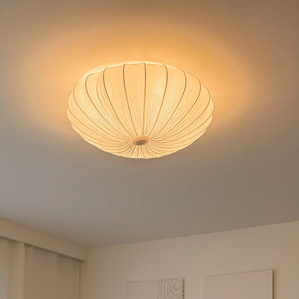 Designové stropní svítidlo bílé hedvábí 60 cm 5-světlo - Plu