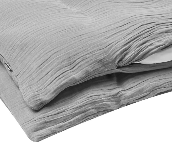 Sada povlečení SUMNER Bavlněný mušelín 150 x 200 cm Světle šedá