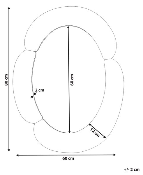 Zrcadlo ALVENA 60 cm 80 cm Tmavě hnědá