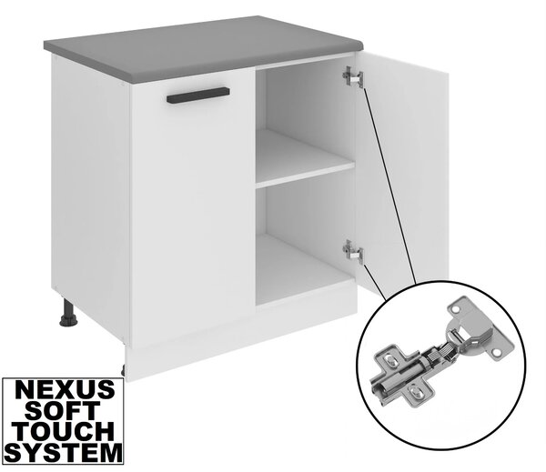 Kuchyňská linka Belini Premium Full Version 240 cm bílý lesk s pracovní deskou LILY