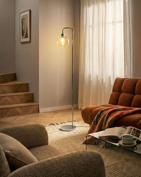 Stojací lampa OKAVANGO Kov Stříbrná