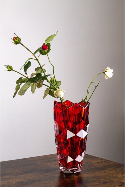 KŘIŠŤÁLOVÁ VÁZA BOHEMIA LUNAR RED 280MM