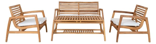 House Nordic zahrání set teakové dřevo, přírodní, včetně polštářů (Přírodní)