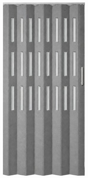 Koženkové shrnovací dveře šedé 83×200 cm TYP: plné
