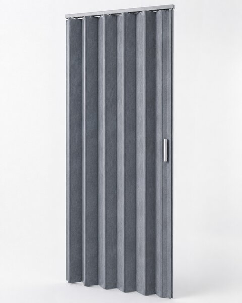 Koženkové shrnovací dveře šedé 83×200 cm TYP: plné