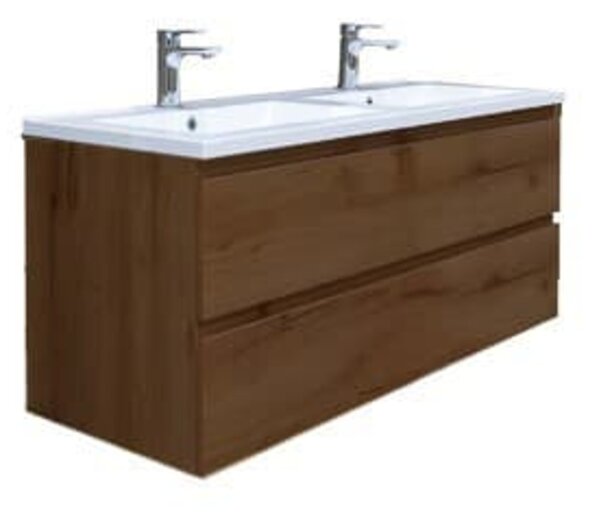 Koupelnová skříňka s umyvadlem SAT B-Way 119x50x45 cm ořech mat BWAY2120NUTU