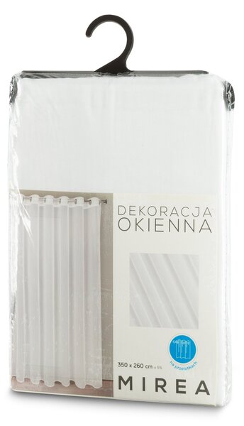 ZÁCLONA NA KROUŽCÍCH MIREA 350X260 CM BÍLÁ