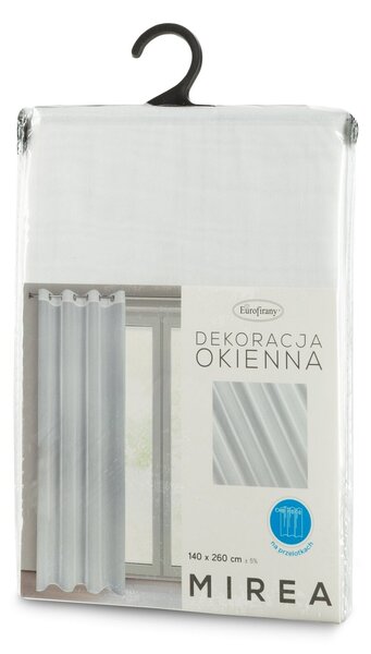 ZÁCLONA NA KROUŽCÍCH MIREA 140X260 CM BÍLÁ