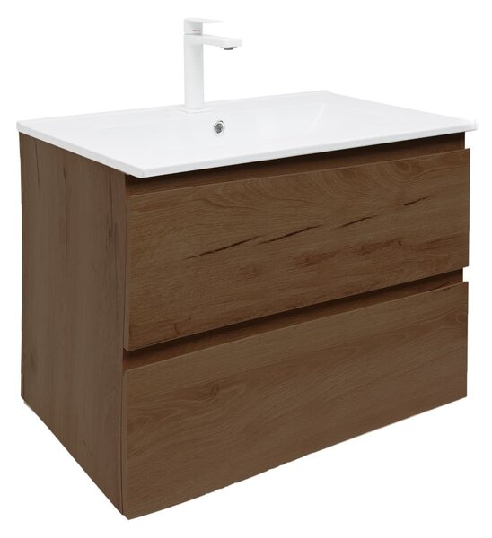 Koupelnová skříňka s umyvadlem SAT B-Way 79x50x45 cm ořech mat BWAY280NUTU4BBI