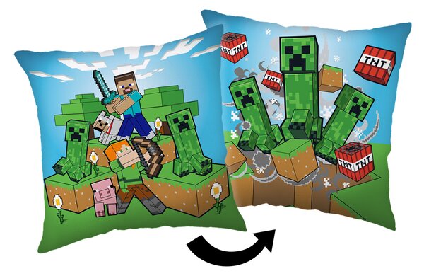 Jerry Fabrics Dekorační polštářek 40x40 cm - Minecraft "Creeper rush"