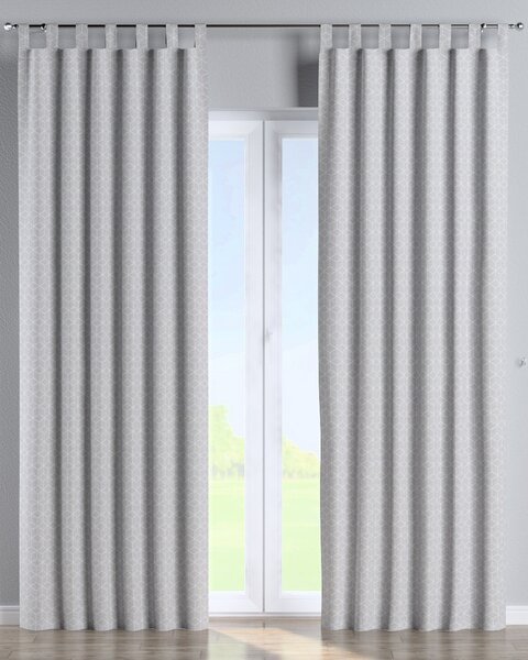 Závěs na poutkach barva šedá látka pletený vzor, vzorované