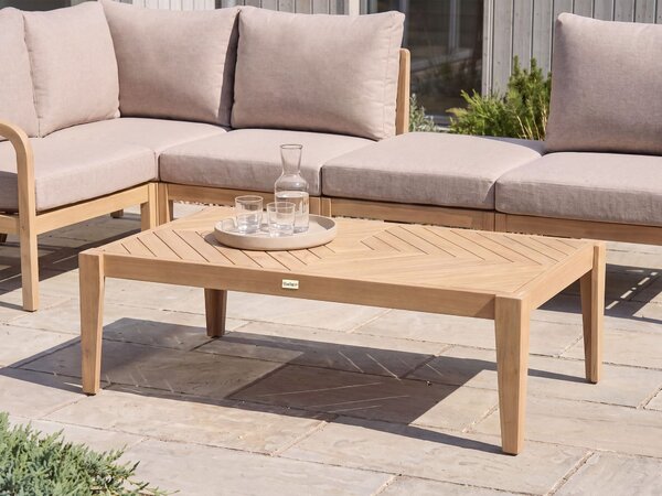 Zahradní konferenční stolek RIVELLO 123 cm 68 cm Akáciové dřevo Světle hnědá