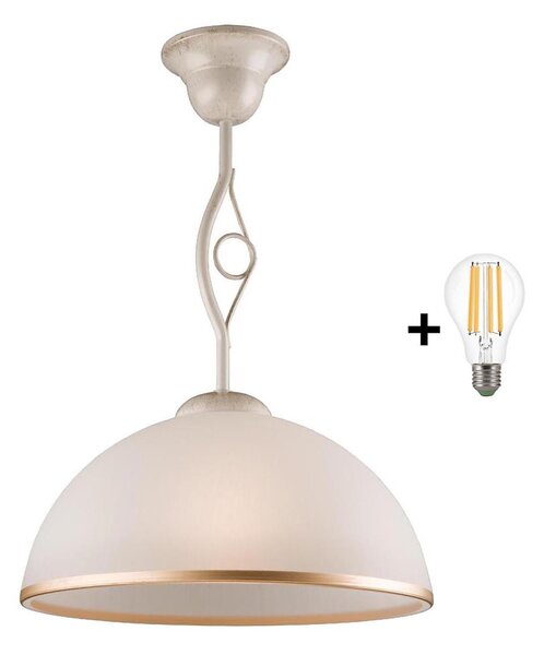 Brilagi - LED Lustr na tyči ANTICO 1xE27/60W/230V bílá patina