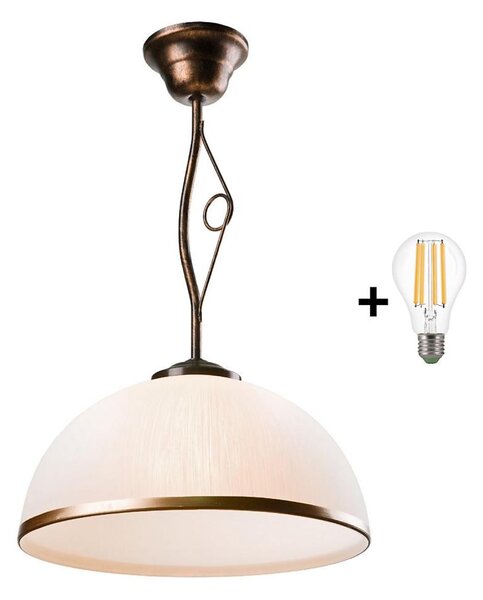 Brilagi - LED Lustr na tyči ANTICO 1xE27/60W/230V bronz patina
