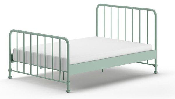 Zelená kovová jednolůžková postel s roštem 140x200 cm BRONXX – Vipack