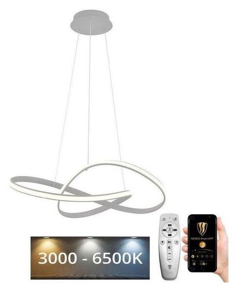 Brilagi-LED Stmívatelný lustr na lanku COSMOWAVE LED/70W/230V 3000-6500K stří+DO
