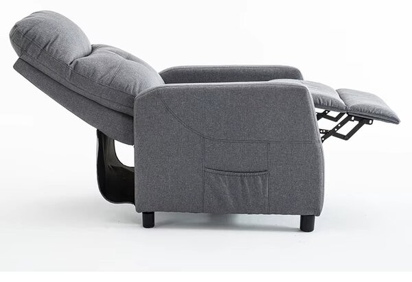 Relaxační polohovací TV křeslo MODO — látka, šedá, nosnost 130 kg